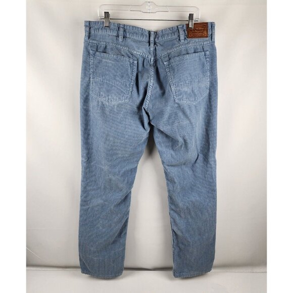 Polo Ralph Lauren Jeans Mens 38x31 Blue Varick Slim Straight Corduroy Denim - Picture 8 of 11